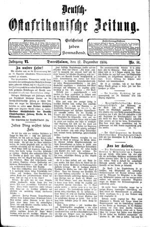 Deutsch-Ostafrikanische Zeitung vom 17.12.1904