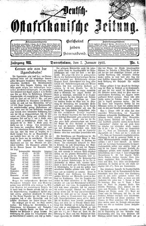 Deutsch-Ostafrikanische Zeitung vom 07.01.1905