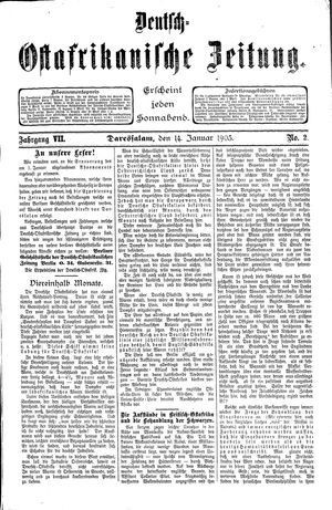 Deutsch-Ostafrikanische Zeitung vom 14.01.1905