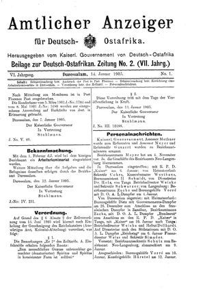 Deutsch-Ostafrikanische Zeitung vom 14.01.1905