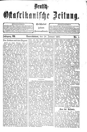 Deutsch-Ostafrikanische Zeitung vom 28.01.1905