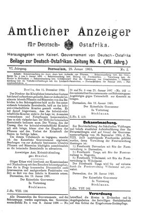 Deutsch-Ostafrikanische Zeitung vom 28.01.1905
