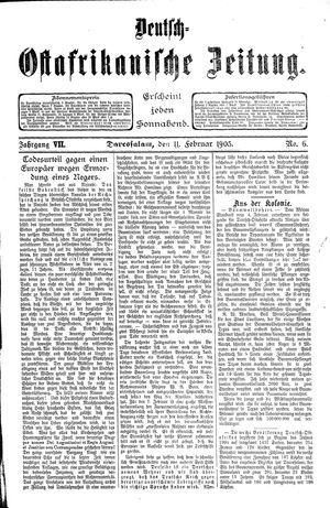 Deutsch-Ostafrikanische Zeitung vom 11.02.1905