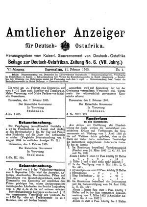 Deutsch-Ostafrikanische Zeitung vom 11.02.1905