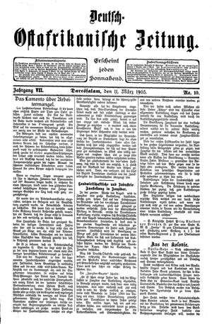 Deutsch-Ostafrikanische Zeitung vom 11.03.1905