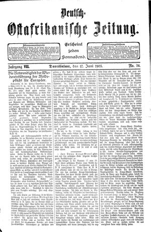 Deutsch-Ostafrikanische Zeitung vom 17.06.1905
