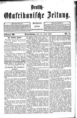 Deutsch-Ostafrikanische Zeitung vom 24.06.1905