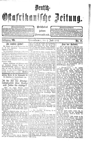Deutsch-Ostafrikanische Zeitung vom 01.07.1905