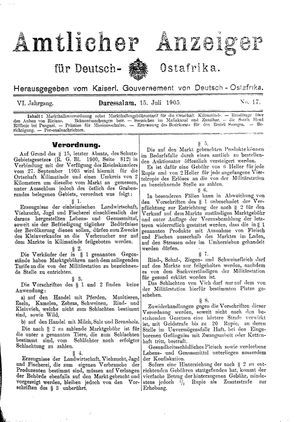 Deutsch-Ostafrikanische Zeitung vom 15.07.1905