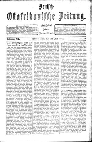 Deutsch-Ostafrikanische Zeitung vom 22.07.1905