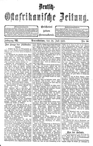 Deutsch-Ostafrikanische Zeitung on Jul 29, 1905
