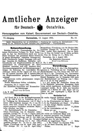 Deutsch-Ostafrikanische Zeitung vom 12.08.1905