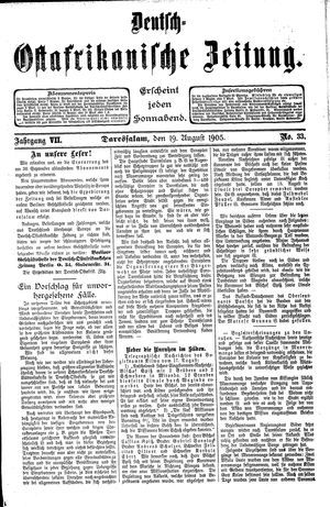 Deutsch-Ostafrikanische Zeitung vom 19.08.1905
