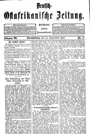 Deutsch-Ostafrikanische Zeitung vom 16.09.1905
