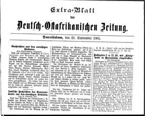 Deutsch-Ostafrikanische Zeitung vom 23.09.1905