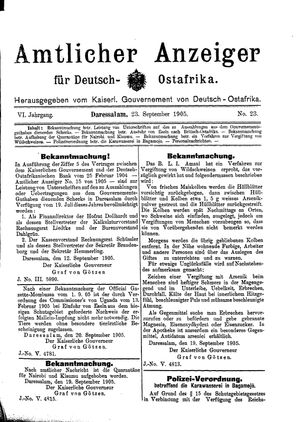 Deutsch-Ostafrikanische Zeitung vom 23.09.1905