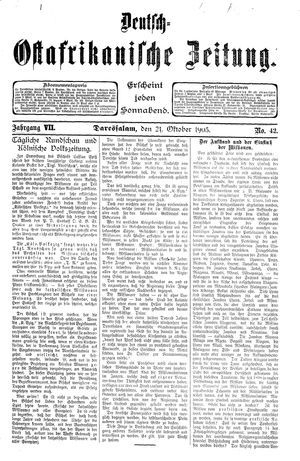 Deutsch-Ostafrikanische Zeitung vom 21.10.1905