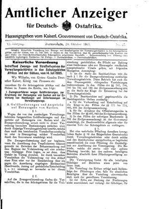 Deutsch-Ostafrikanische Zeitung vom 28.10.1905