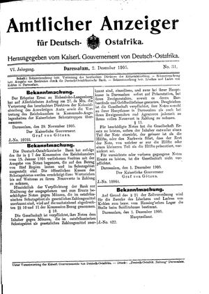Deutsch-Ostafrikanische Zeitung vom 02.12.1905