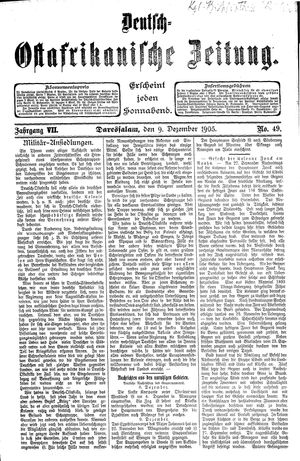 Deutsch-Ostafrikanische Zeitung vom 09.12.1905