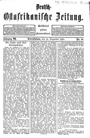 Deutsch-Ostafrikanische Zeitung vom 16.12.1905
