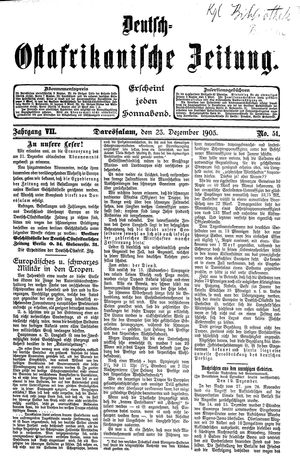 Deutsch-Ostafrikanische Zeitung vom 23.12.1905