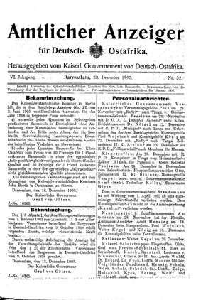 Deutsch-Ostafrikanische Zeitung vom 23.12.1905