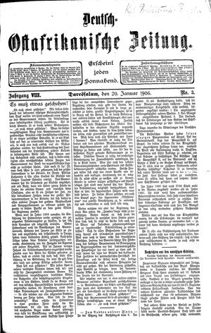 Deutsch-Ostafrikanische Zeitung on Jan 20, 1906