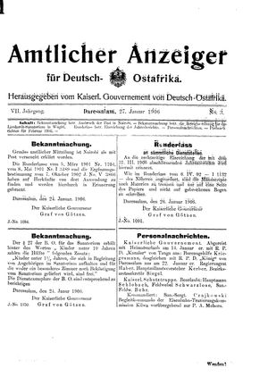 Deutsch-Ostafrikanische Zeitung on Jan 27, 1906