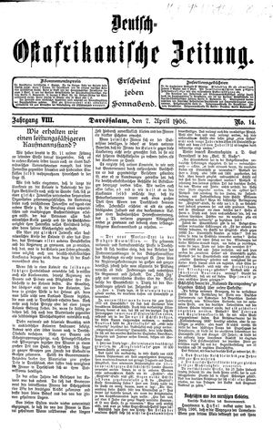 Deutsch-Ostafrikanische Zeitung vom 07.04.1906