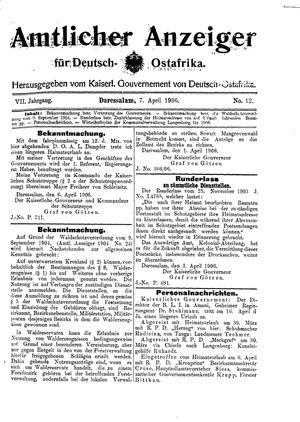 Deutsch-Ostafrikanische Zeitung vom 07.04.1906