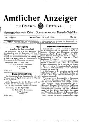 Deutsch-Ostafrikanische Zeitung vom 28.04.1906