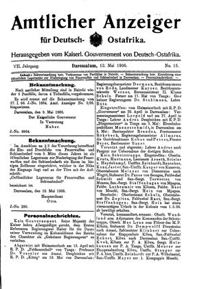 Deutsch-Ostafrikanische Zeitung vom 12.05.1906