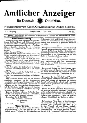 Deutsch-Ostafrikanische Zeitung on Jul 7, 1906