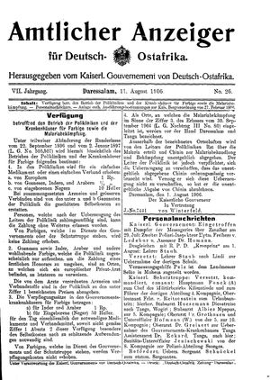 Deutsch-Ostafrikanische Zeitung vom 11.08.1906