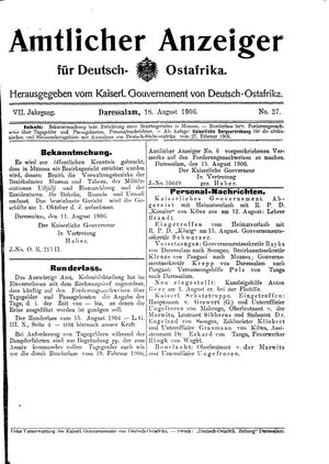 Deutsch-Ostafrikanische Zeitung vom 18.08.1906