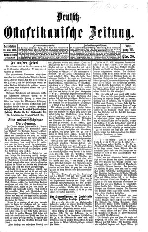 Deutsch-Ostafrikanische Zeitung vom 22.09.1906