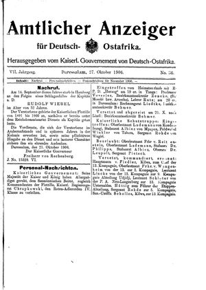 Deutsch-Ostafrikanische Zeitung vom 27.10.1906