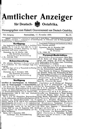Deutsch-Ostafrikanische Zeitung vom 17.11.1906