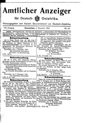 Deutsch-Ostafrikanische Zeitung vom 08.12.1906