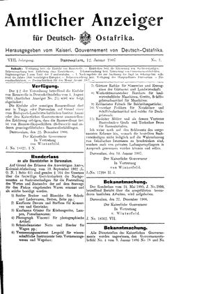 Deutsch-Ostafrikanische Zeitung on Jan 12, 1907