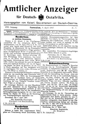 Deutsch-Ostafrikanische Zeitung vom 06.04.1907