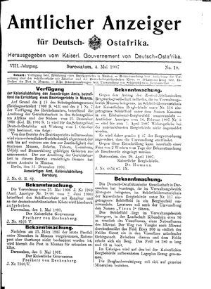 Deutsch-Ostafrikanische Zeitung vom 04.05.1907