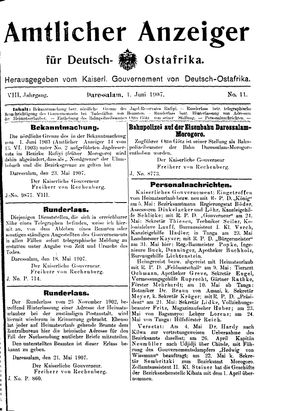 Deutsch-Ostafrikanische Zeitung vom 01.06.1907