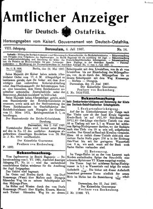 Deutsch-Ostafrikanische Zeitung vom 06.07.1907