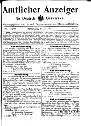 Deutsch-Ostafrikanische Zeitung vom 20.07.1907