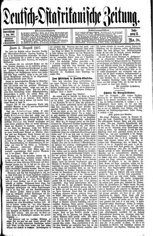 Deutsch-Ostafrikanische Zeitung vom 03.08.1907
