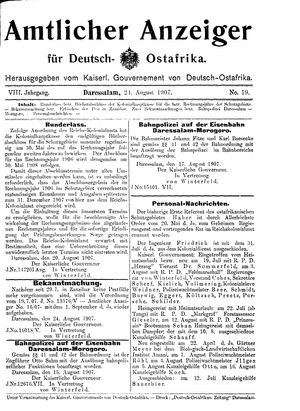 Deutsch-Ostafrikanische Zeitung vom 24.08.1907