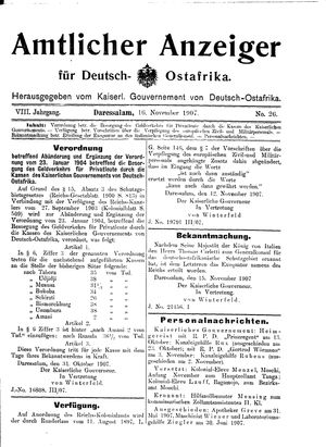 Deutsch-Ostafrikanische Zeitung vom 16.11.1907