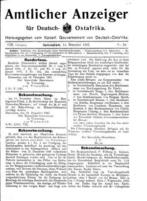 Deutsch-Ostafrikanische Zeitung vom 14.12.1907